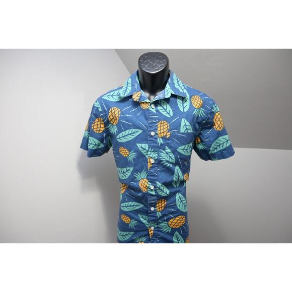 Urban Pipeline Pineapple Hawaiian Shirt Camp Hiking Button Up Mens Sz Small - Picture 1 of 7